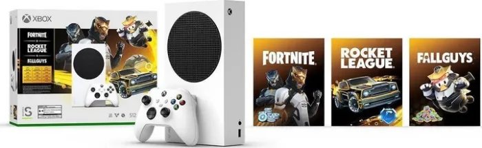 Стационарная игровая приставка Microsoft Xbox Series S 512 GB + Fortnite + Rocket League + FallGuys