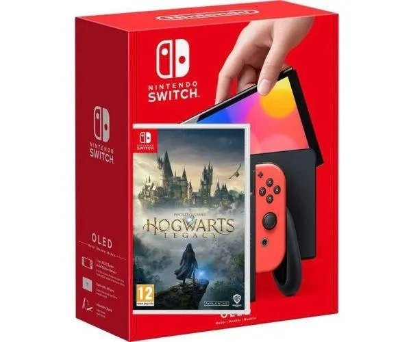 Nintendo Switch (OLED model) Neon Blue-Red + Игра Hogwarts Legacy (русская версия)