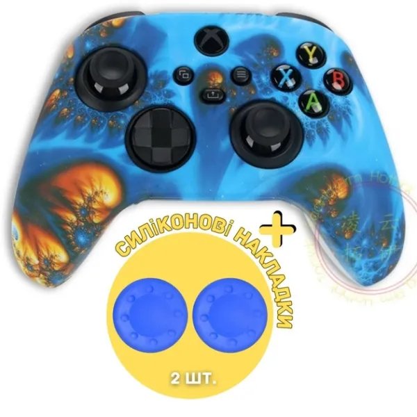 Качественный защитный силиконовый чехол для геймпада Xbox Series X|S (Type 1) + в подарок накладки на стики