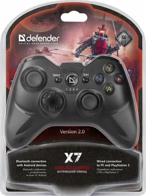 Беспроводной геймпад Defender X7 USB, bluetooth, android Черный (4714033642699)