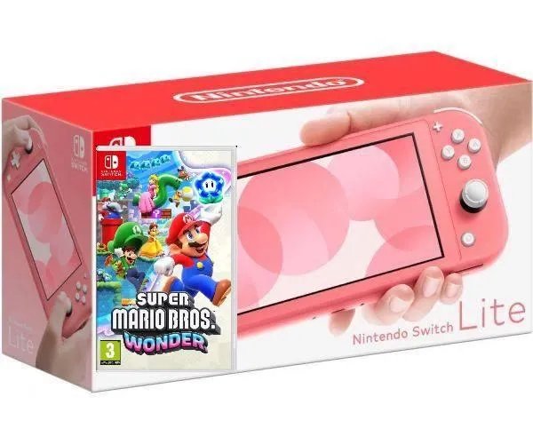 Nintendo Switch Lite Coral + Игра Super Mario Bros Wonder (русская версия)