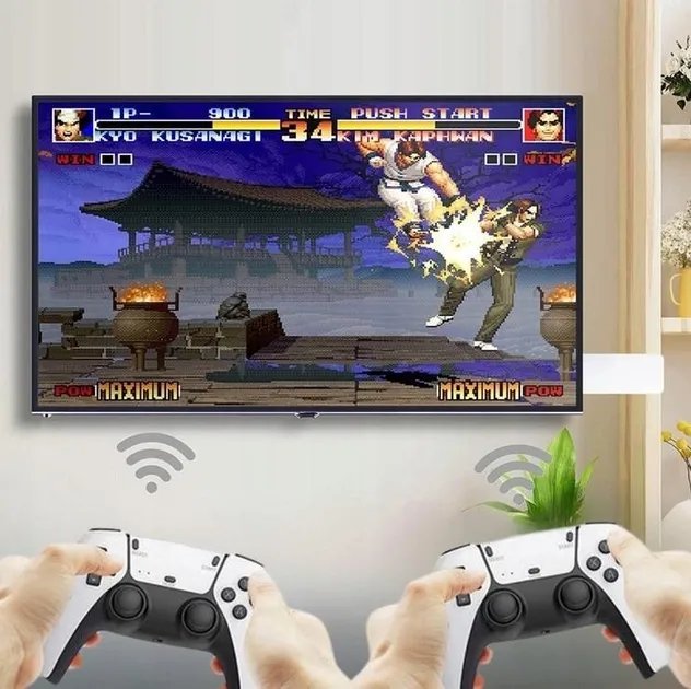 Игровая консоль M15 Plus 64Gb 30000+ игр Pro 4K Game Stick 3D HD стик приставка и 2 беспроводных джойстика