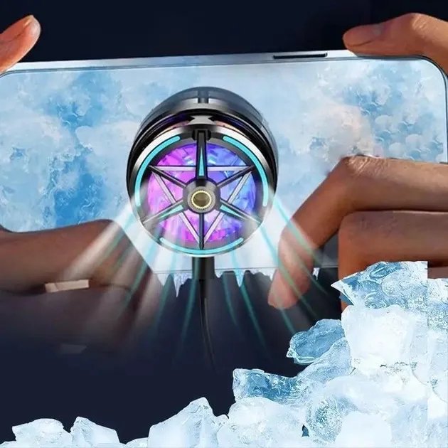 Портативный магнитный куллер X18 для смартфона / планшета, бесшумный, охлаждающий, цв. черный (74000296)