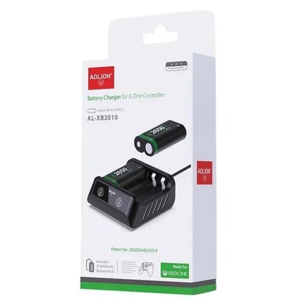 Зарядна станція для 2-х акумуляторів + 2 акумулятори Aolion Battery charger for Xbox One/Xbox Series