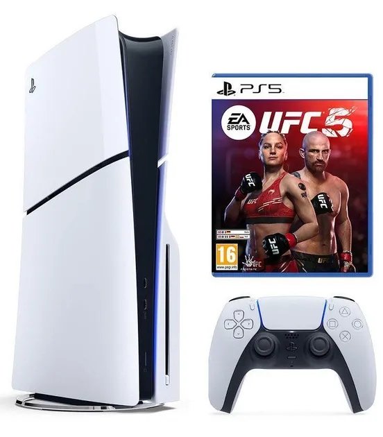 Приставка PS5 Slim с Blu-Ray приводом + UFC 5