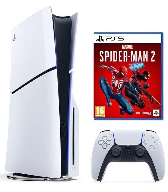 Приставка PS5 Slim с Blu-Ray приводом + Spider-Man 2