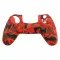 Защитный силиконовый чехол Red Camouflage для геймпада Sony DualShock 4 (PS4) + в подарок накладки на стики