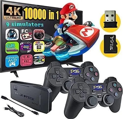 Игровая приставка M8 64gb Data Frog 4K HDMI + 2 беспроводных джойстика, консоль для телевизора