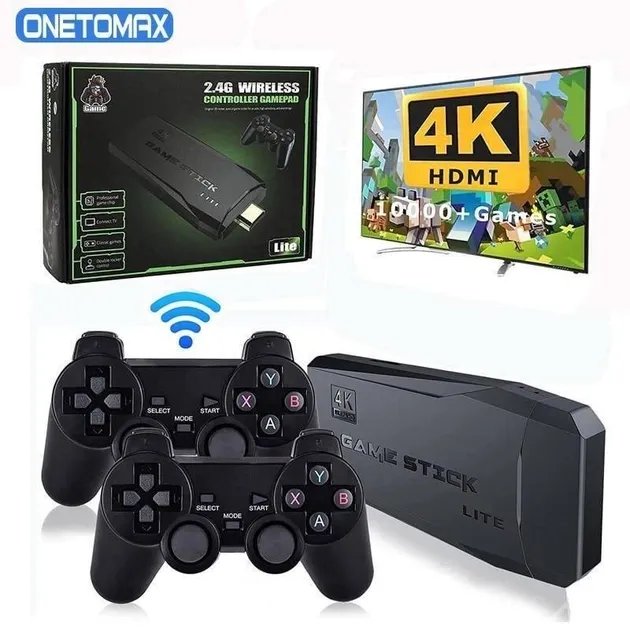 Игровая приставка M8 64gb Data Frog 4K HDMI + 2 беспроводных джойстика, консоль для телевизора