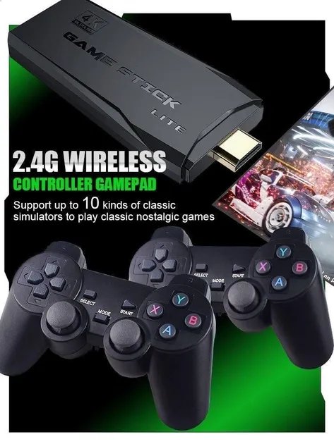 Игровая приставка M8 64gb Data Frog 4K HDMI + 2 беспроводных джойстика, консоль для телевизора