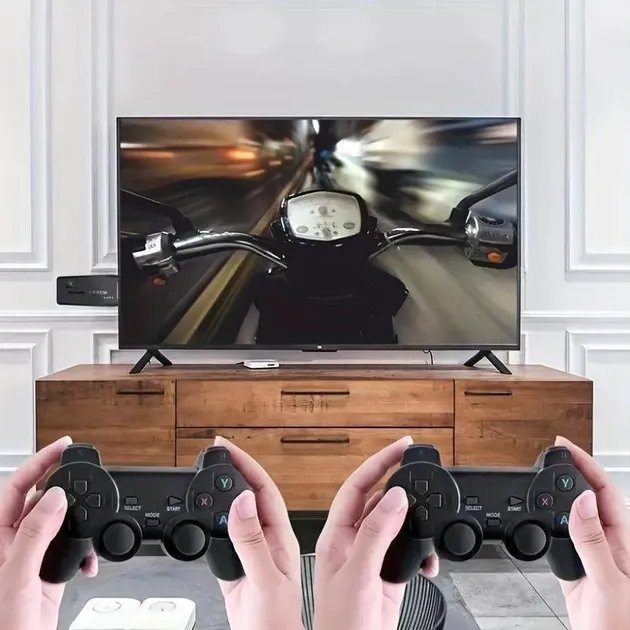 Игровая приставка M8 64gb Data Frog 4K HDMI + 2 беспроводных джойстика, консоль для телевизора