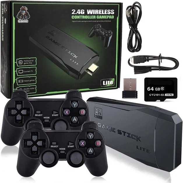 Игровая приставка M8 64gb Data Frog 4K HDMI + 2 беспроводных джойстика, консоль для телевизора
