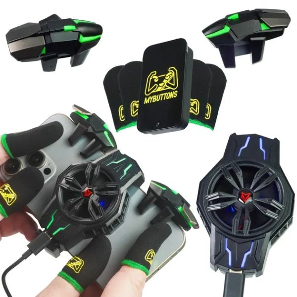 Комплект 8в1 для телефона триггеры DY02 без макроса охлаждение Sarafox S1 с Пельтье Напальчники кейс MyButtons