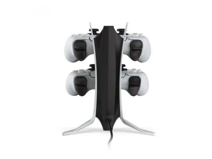 Зарядка для джойстика PS5 Док Станция для PlayStation 5 PS5 DualSense на 2 геймпада с LED подсветкой Светло-серый (3453225423)