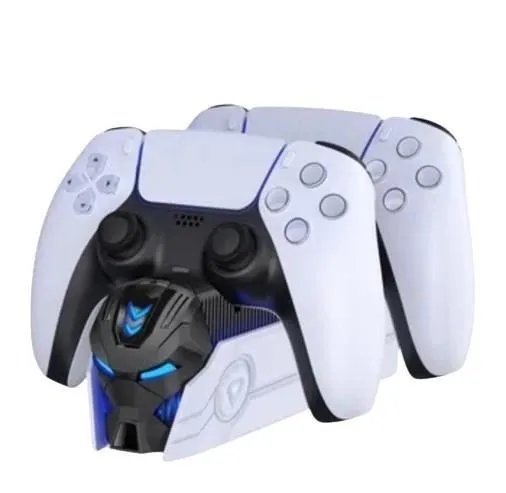 Зарядка для джойстика PS5 BebonCool Док Станция для PlayStation 5 PS 5 Dual на 2 геймпада с LED подсветкой Серый (34532125423)