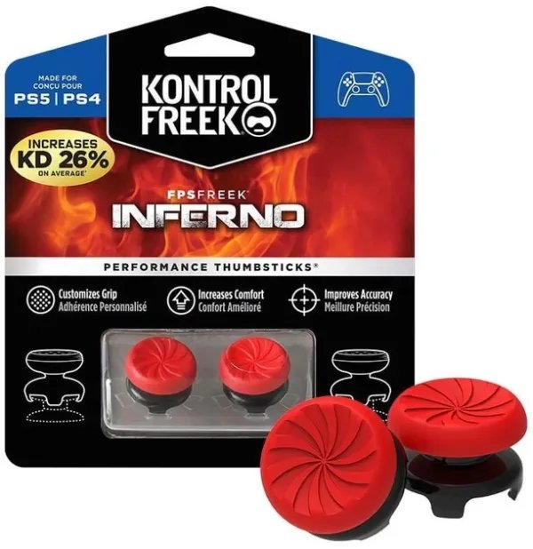 Накладки на стіки KontrolFreek® Inferno (Оновлена версія) для Sony DualSense PS5 / DualShock PS4