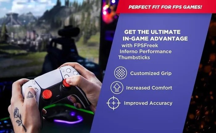 Накладки на стіки KontrolFreek® Inferno (Оновлена версія) для Sony DualSense PS5 / DualShock PS4