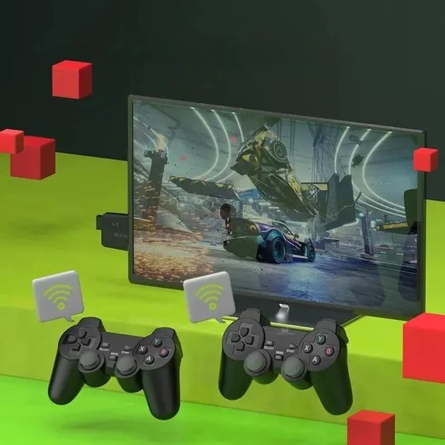Портативная игровая консоль DATA FROG Y3 Lite 4K 64GB 10000 игр + два беспроводных контроллера черная (75164189)
