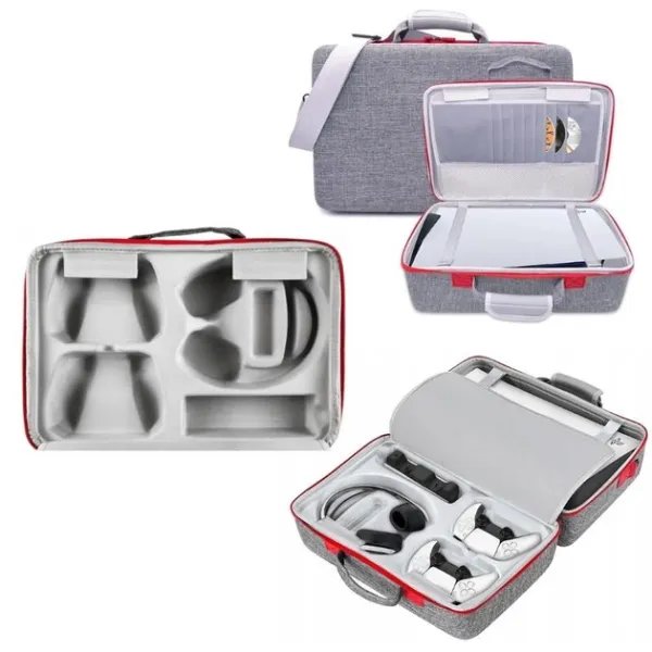 Фирменный Кейс Сумка Guanhe для Хранения и Перенос PlayStation 5 Digital Edition and PS5 Blu Ray and Dualsense Grey