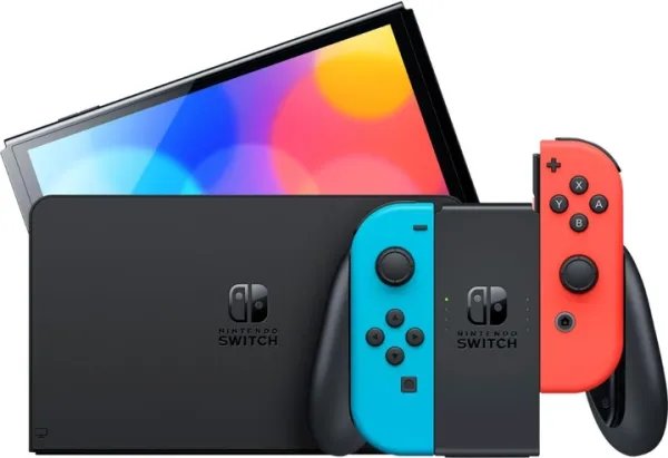 Портативна ігрова приставка Nintendo Switch OLED with Neon Blue and Neon Red Joy-Con