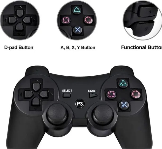 Джойстик беспроводной PS3 DoubleShock 3 контроллер Черный