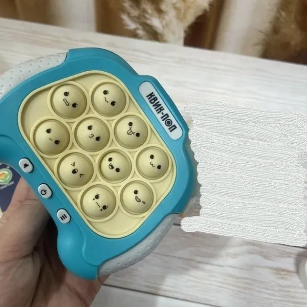 Игрушка приставка, электронная консоль, антистресс поп ит ,русская озвучка, голубой