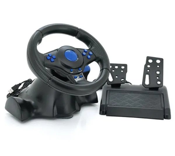 Руль игровой вибрационный с педалями Voltronic GTV7 для Switch/Xbox One/Xbox 360/PS4/PS2/PS3/PC