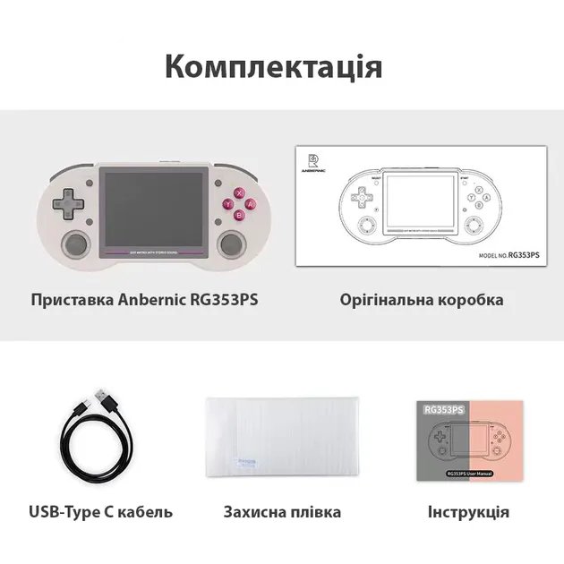 Портативная игровая приставка Anbernic RG353PS Серая + карта памяти 128GB
