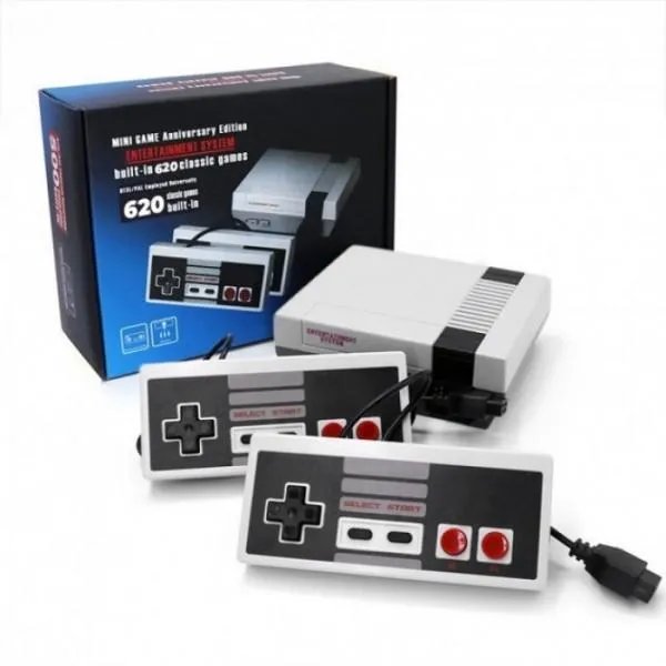 Игровая приставка Mini NES + 620 игр консоль с джойстиками Серая (174127)