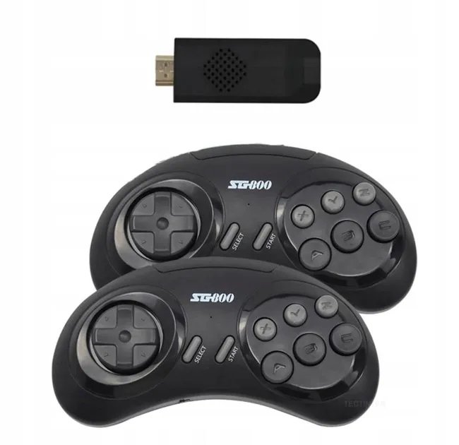 Игровая консоль приставка беспроводная портативная SEGA SG 800 Bluetooth на 1600 игр 2 джойстика Черная 8835