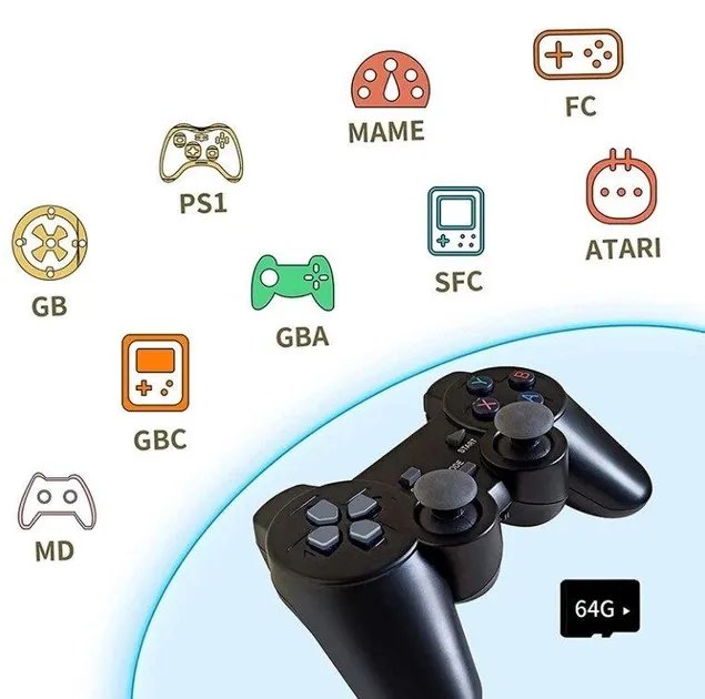 Игровая приставка Primo Game Stick M8 Lite 64Gb с беспроводными джойстиками Primo GAME-STICK-M8-64G черный