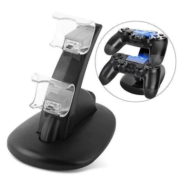 Зарядка для джойстикиков PlayStation 4 Двойная зарядная док-станция для DualDhock Sony PlayStation PS4 с подсветкой