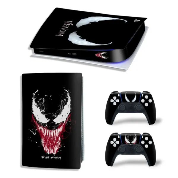 Виниловая наклейка для Sony PlayStation PS5 Venom Black 360
