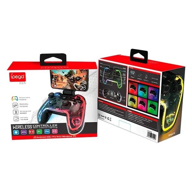 Игровой контроллер iPega Bluetooth PG-9238 RGB Android iOS PC/PS/Switch Turbo black