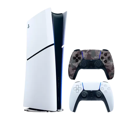 Набор Консоль Sony PlayStation 5 Slim Digital Edition 1TB (0000005932) White + Геймпад Беспроводной DualSense Grey Camouflage