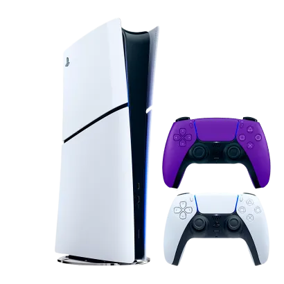 Набор Консоль Sony PlayStation 5 Slim Digital Edition 1TB (0000005932) White + Геймпад Беспроводной DualSense Purple