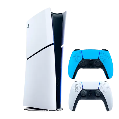 Набор Консоль Sony PlayStation 5 Slim Digital Edition 1TB (0000005932) White + Геймпад Беспроводной DualSense Ice Blue