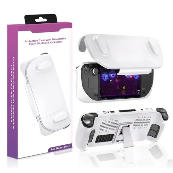 Портативный пластиковый защитный чехол с крышкой для Steam Deck White
