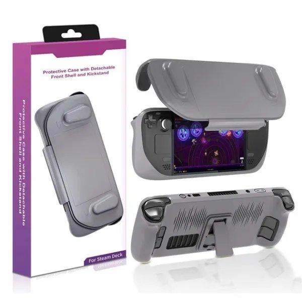 Портативный пластиковый защитный чехол с крышкой для Steam Deck Grey