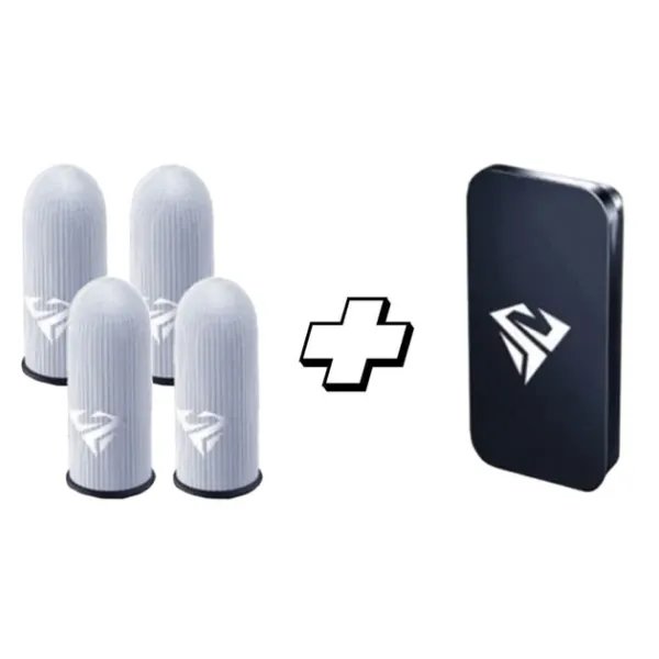 Игровые киберспортивные напальчники Heart + METAL BOX 2pr (2 пары / 4шт.) с металлической коробкой | для игр на телефоне pubg mobile standoff 2