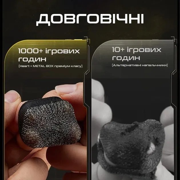 Игровые киберспортивные напальчники Heart + METAL BOX с металлической коробкой 2 col | для игр на телефоне | pubg mobile standoff 2