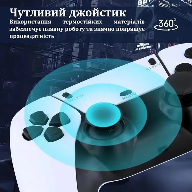 Игровая мини консоль HDMI M15 GAME STICK 4K 64GB 20000 бесплатных игр + два беспроводных контроллера белая PS1
