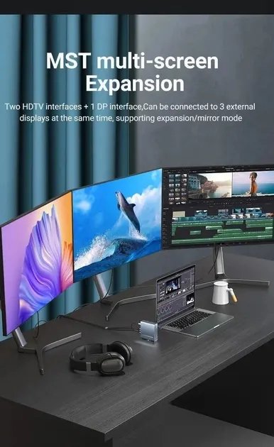 Игровая станция 16в1 100W для Macbook/MSI/Asus/Samsung/Dell/Lenovo/HP/Acer/Android