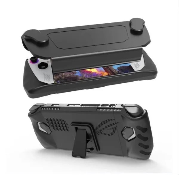 Защитный чехол бампер JYS с подставкою и защитой экрана для Asus Rog Ally черный