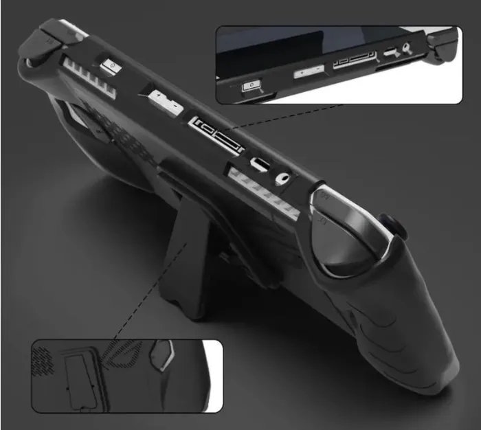 Защитный чехол бампер JYS с подставкою и защитой экрана для Asus Rog Ally черный