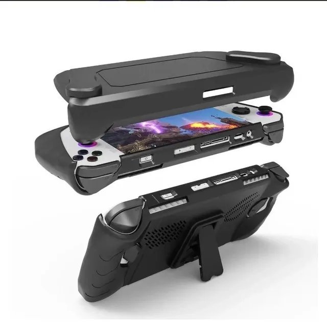 Защитный чехол бампер JYS с подставкою и защитой экрана для Asus Rog Ally черный