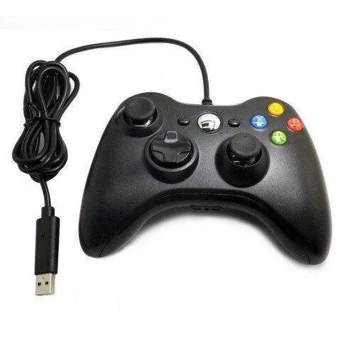 Джойстик проводной для Xbox 360 и ПК проводной манипулятор USB геймпад для хбокс 360 Черный