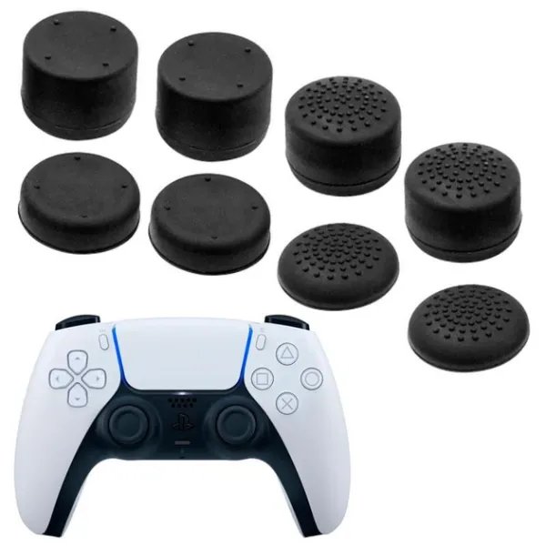 Силиконовые накладки на аналоговые стики Honson для джойстика PS5 Dualsense черные комплект 8 шт