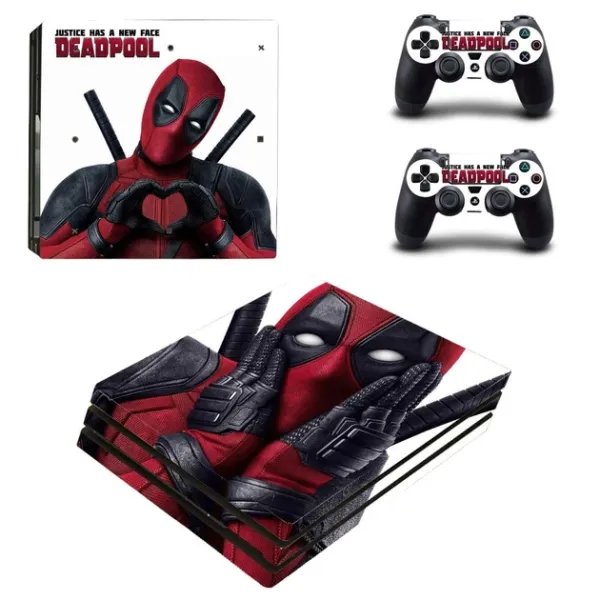 Вінілові наклейки на PS4 PRO та Dualshock Deadpool Sony PlayStation 4 Pro ігрова консоль Skin (PV1026)