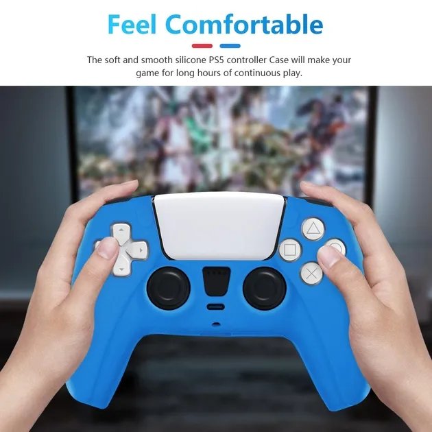 Защитный Силиконовый Чехол Dobe на Контроллер Dualsense PS5 для Sony PlayStation 5 Blue (UD569)